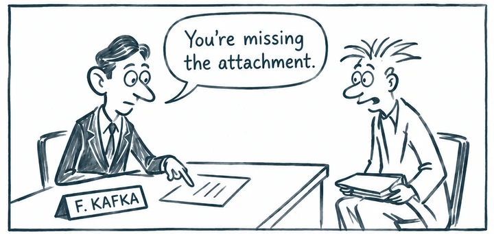 First panel of The Attachment