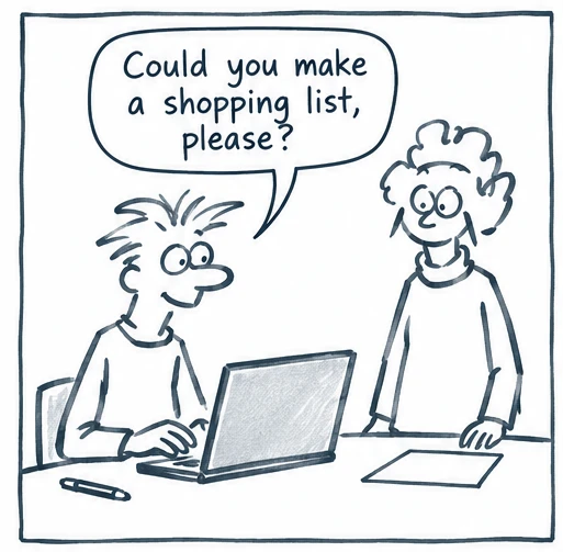 First panel of Just Being Polite