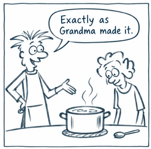First panel of The Same Recipe
